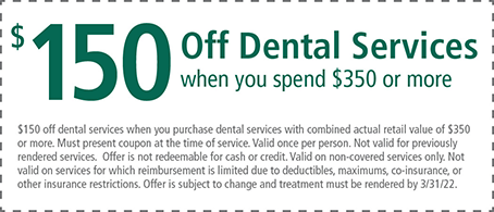 $150 off dental services